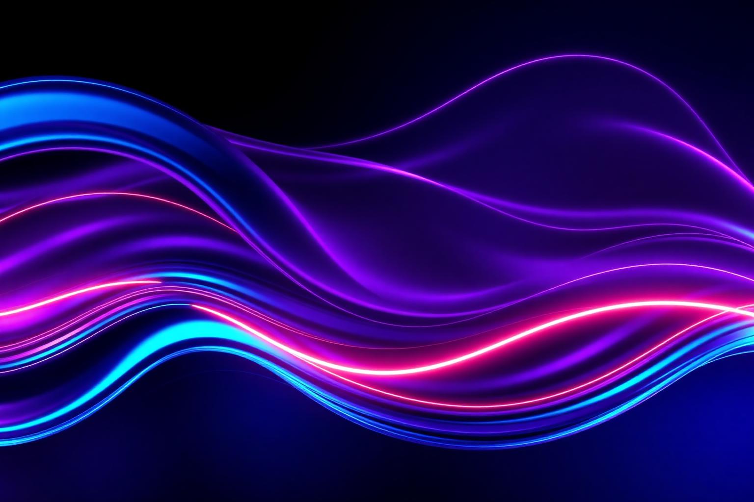 Ondas de luz azul y púrpura representando innovación digital